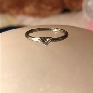Silver triangle ring